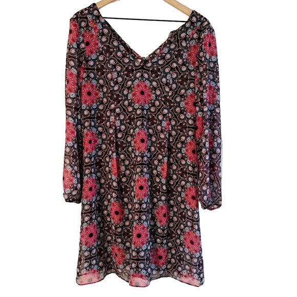 INC International Concepts Tied Neck Floral Paisley Print Shift Dress - Picture 3 of 9